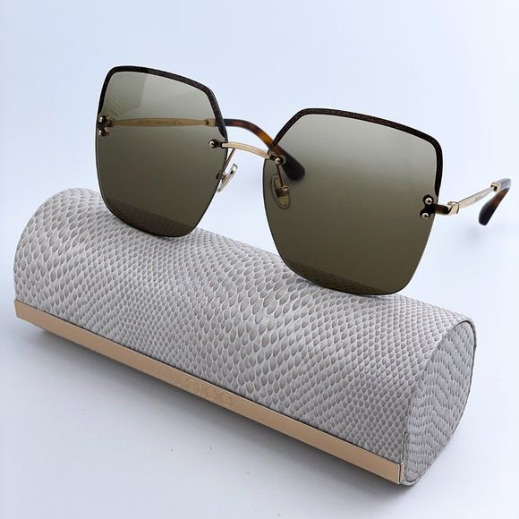 Jimmy Choo Accessories - NEW Jimmy Choo TAVI/S 01Q Gold Brown Gradient Square Oversized Metal Women